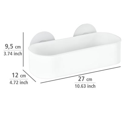 WENKO 21824100-Repisa OSIMO de plástico 27 x 12 cm blanco/transparente