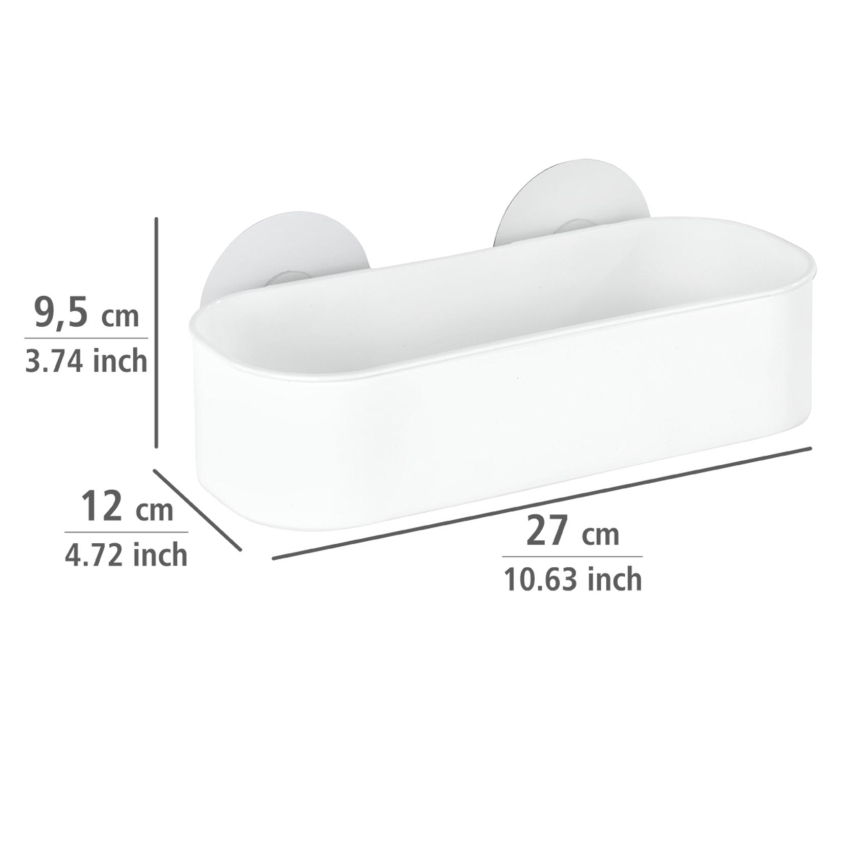 WENKO 21824100-Repisa OSIMO de plástico 27 x 12 cm blanco/transparente