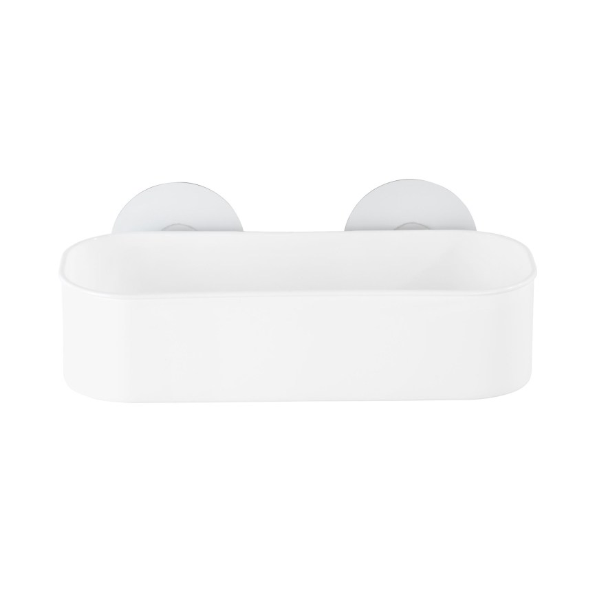 WENKO 21824100-Repisa OSIMO de plástico 27 x 12 cm blanco/transparente