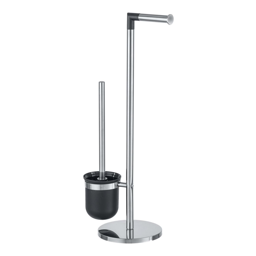 WENKO 21836800 - Cepillo para inodoro PARUS 25,5x57 cm acero inoxidable/plateado/negro