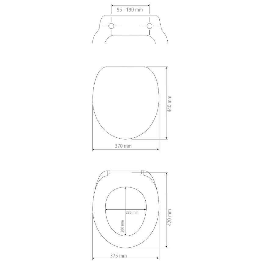 WENKO 21901100-WC Asiento de inodoro KOS 44x37 cm blanco/plateado
