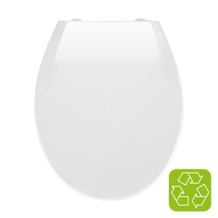 WENKO 21901100-WC Asiento de inodoro KOS 44x37 cm blanco/plateado