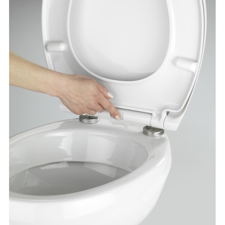 WENKO 21903100-WC asiento SAMOS 44,5x37,5 cm blanco/plata