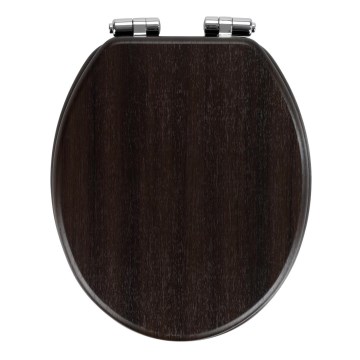 WENKO 22015100-WC Asiento de inodoro WENGE 35,5x42,5 cm marrón/plateado