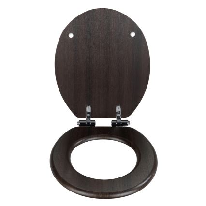 WENKO 22015100-WC Asiento de inodoro WENGE 35,5x42,5 cm marrón/plateado
