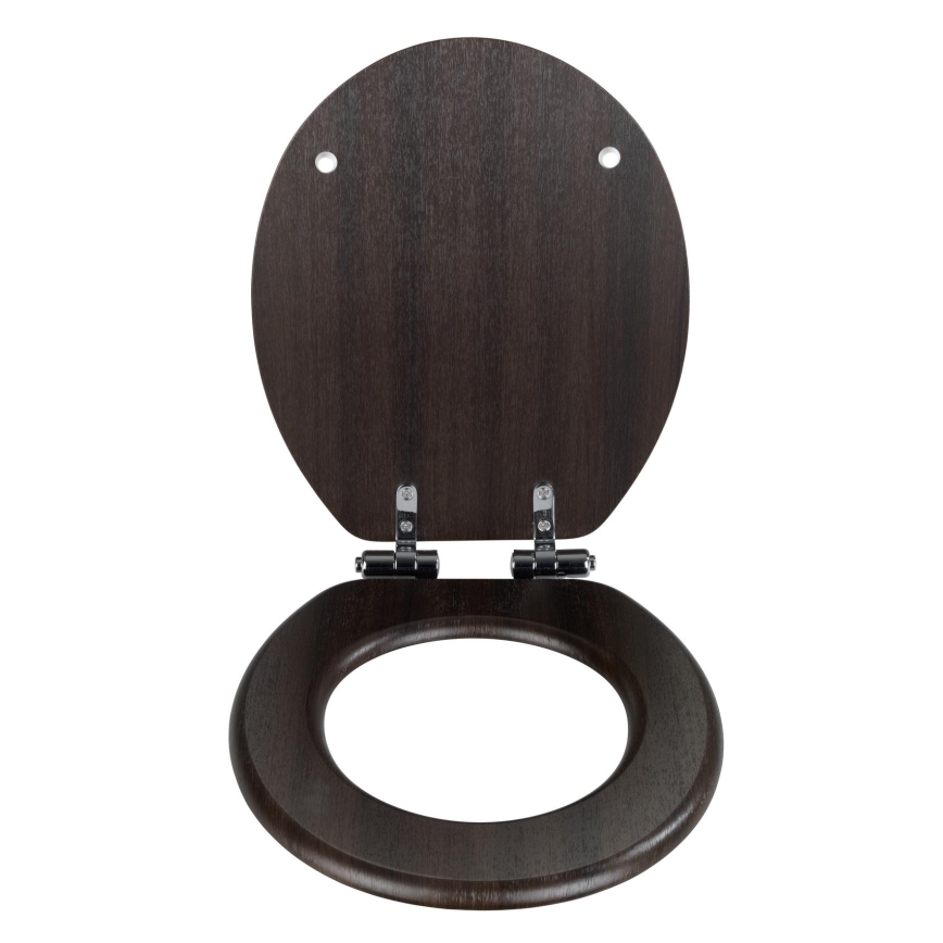 WENKO 22015100-WC Asiento de inodoro WENGE 35,5x42,5 cm marrón/plateado