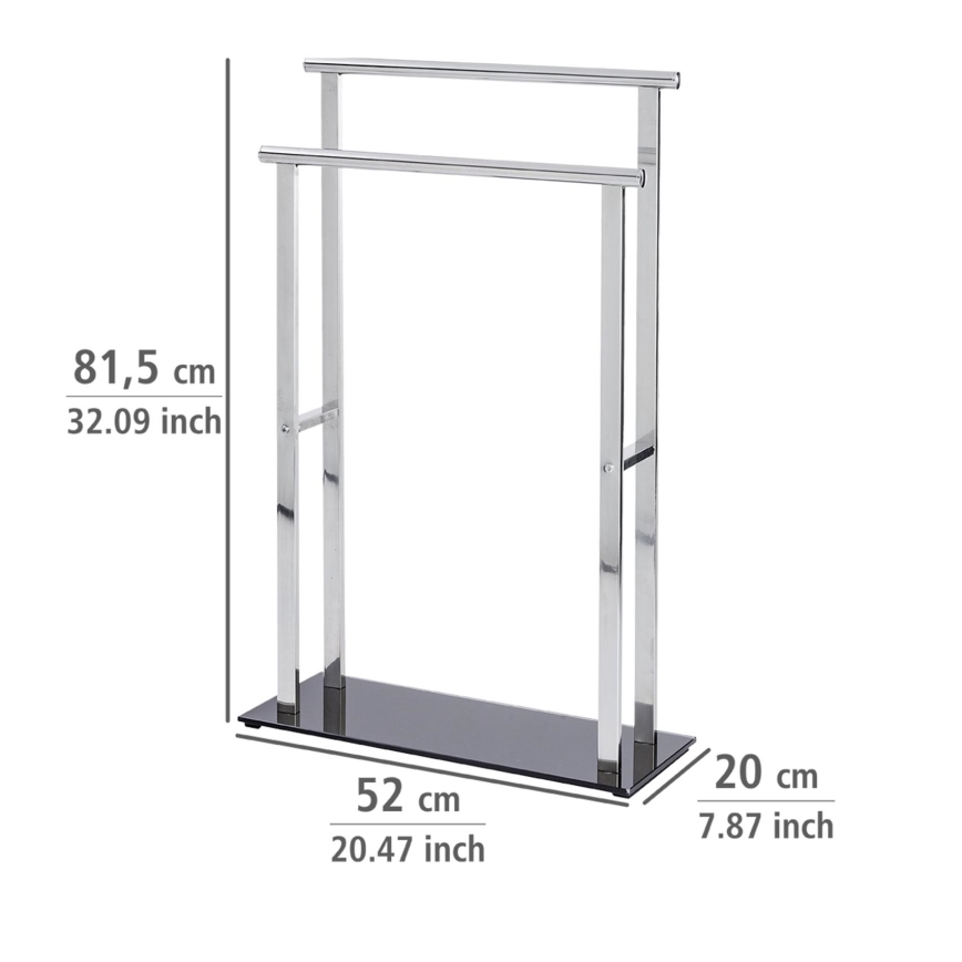 WENKO 22089100 – Perchero LAVA 52x81,5 cm acero inoxidable/plateado/negro
