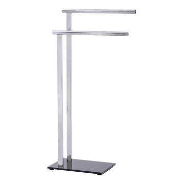 WENKO 22090100 - Toallero de pie LAVA 42x81 cm acero inoxidable/plateado/negro