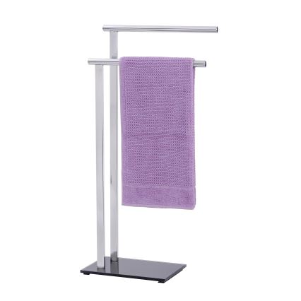 WENKO 22090100 - Toallero de pie LAVA 42x81 cm acero inoxidable/plateado/negro
