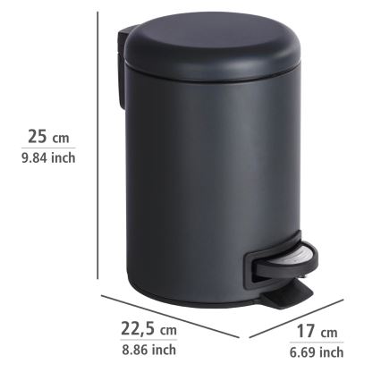 WENKO 22143800 - Cesta LEMAN 17x25 cm negra