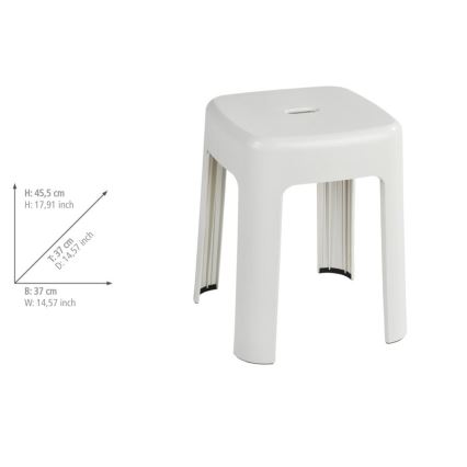 WENKO 22160100 - Taburete ALASKA 37x45,5 cm blanco