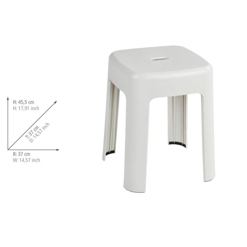 WENKO 22160100 - Taburete ALASKA 37x45,5 cm blanco