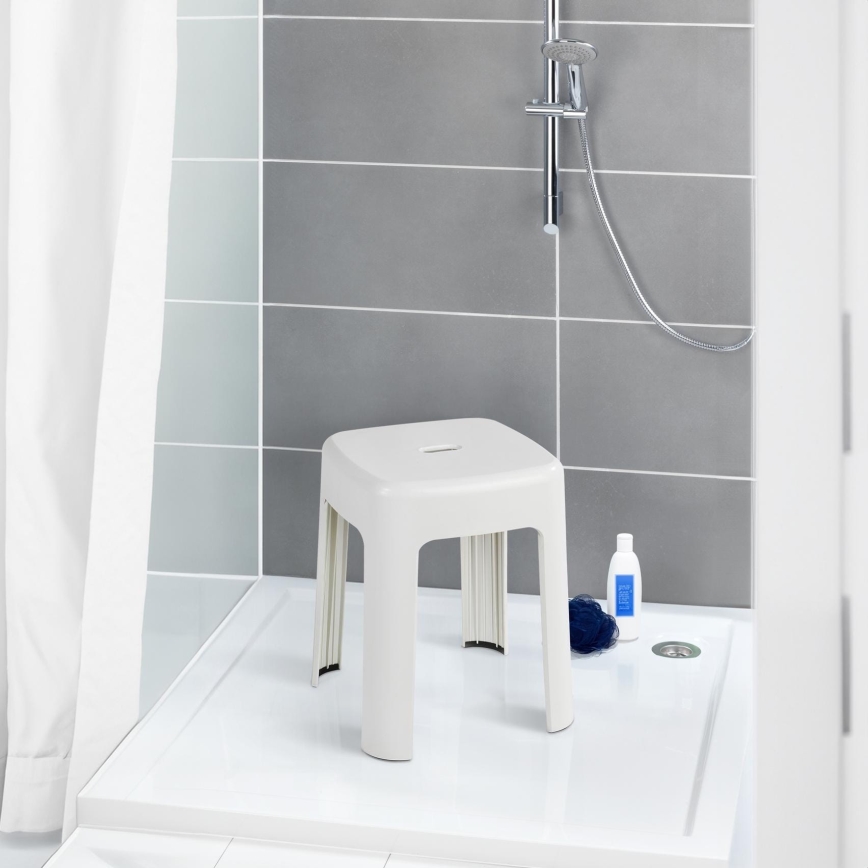 WENKO 22160100 - Taburete ALASKA 37x45,5 cm blanco