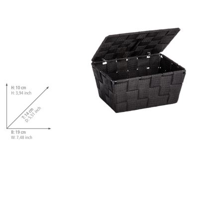 WENKO 22197100 - Cesta ADRIA 19x14 cm negra