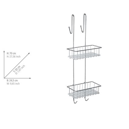 WENKO 22213100 - Soporte ALDO 24,5x70 cm acero inoxidable/plateado