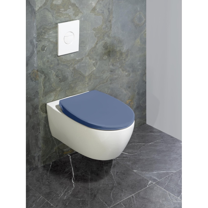 WENKO 22403100-WC asiento SAMOS 44,5x37,5 cm azul/plateado