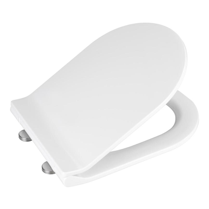 WENKO 22415100-Asiento de inodoro HABOS 46x36 cm blanco/plateado