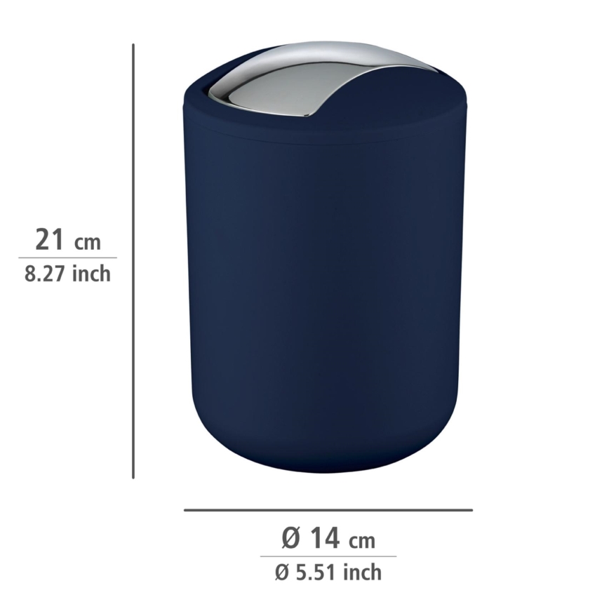 WENKO 22520100 - Papelera BRASIL 14x21 cm azul/cromo brillante