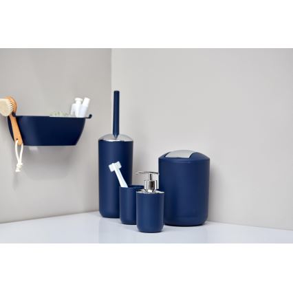 WENKO 22520100 - Papelera BRASIL 14x21 cm azul/cromo brillante