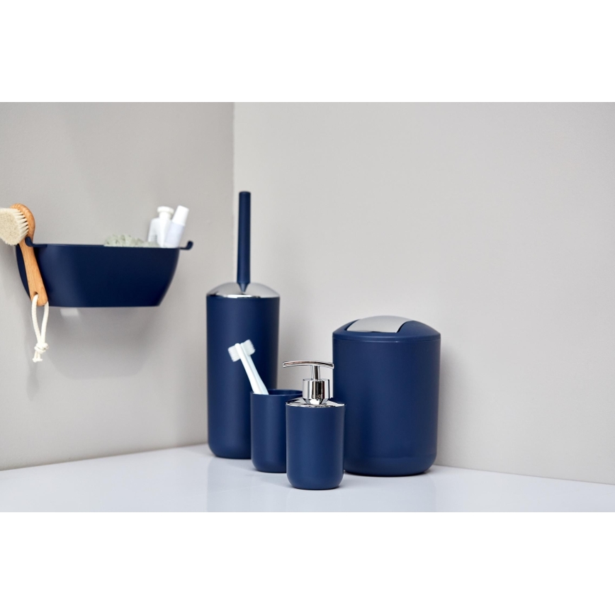 WENKO 22520100 - Papelera BRASIL 14x21 cm azul/cromo brillante