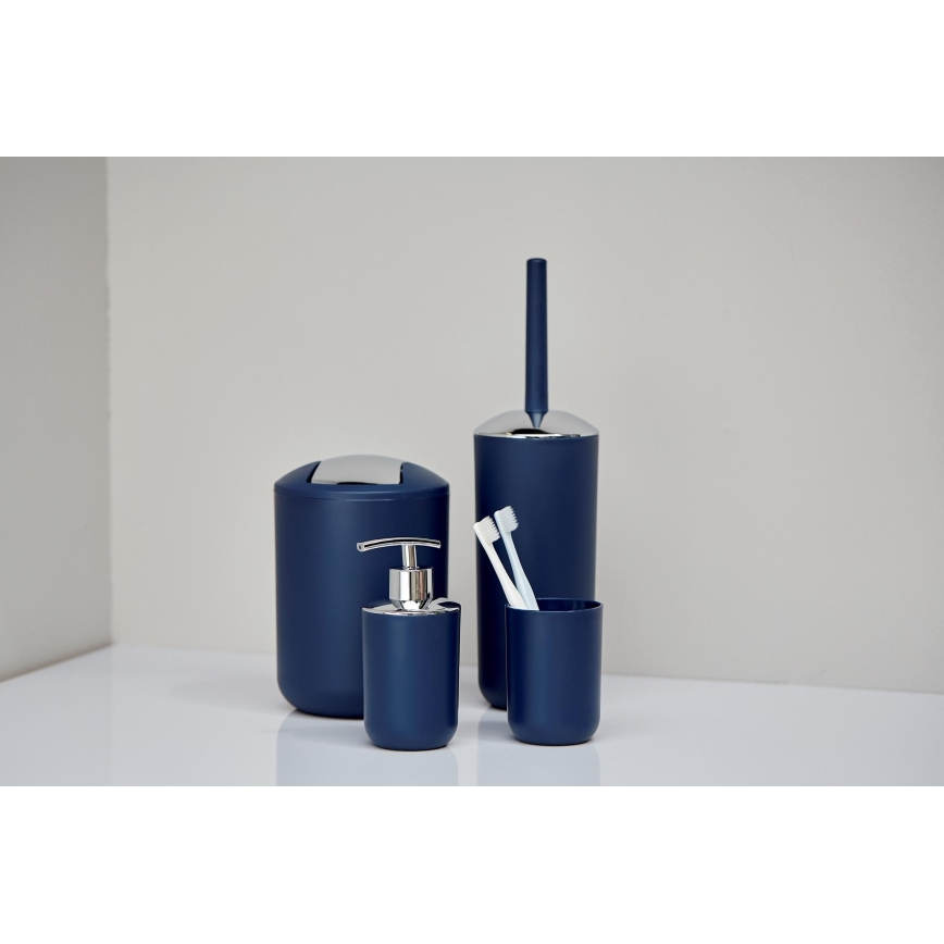 WENKO 22520100 - Papelera BRASIL 14x21 cm azul/cromo brillante