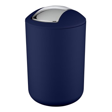 WENKO 22521100 - Papelera BRASIL 19,5x31 cm azul/cromado brillante