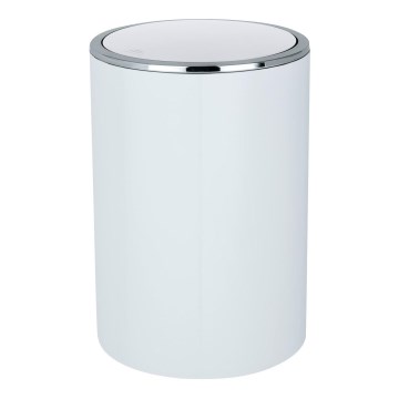 WENKO 22554100 - Papelera INCA 18,5x25,5 cm blanco/cromo brillante