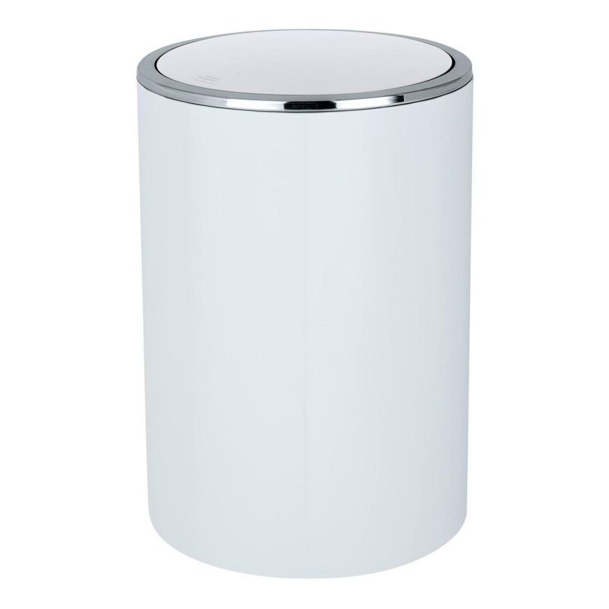 WENKO 22554100 - Papelera INCA 18,5x25,5 cm blanco/cromo brillante