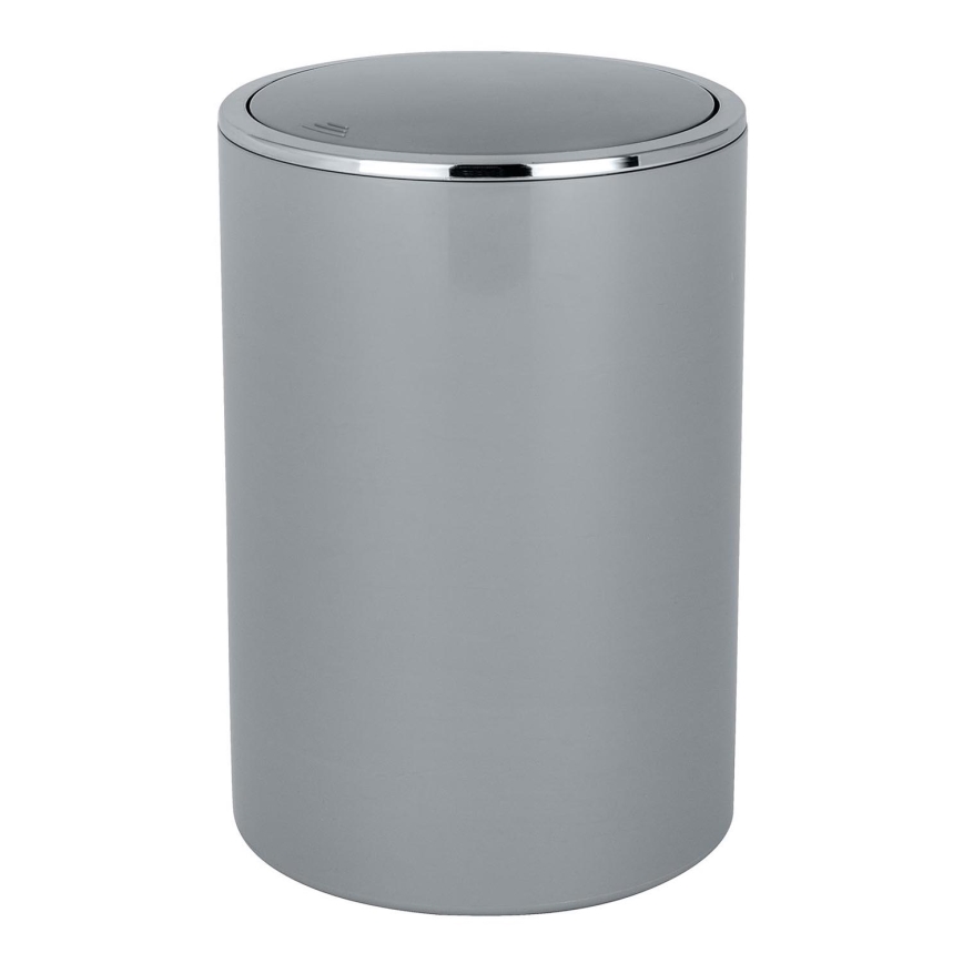 WENKO 22562100 - Papelera INCA 18,5x25,5 cm gris/cromo brillante