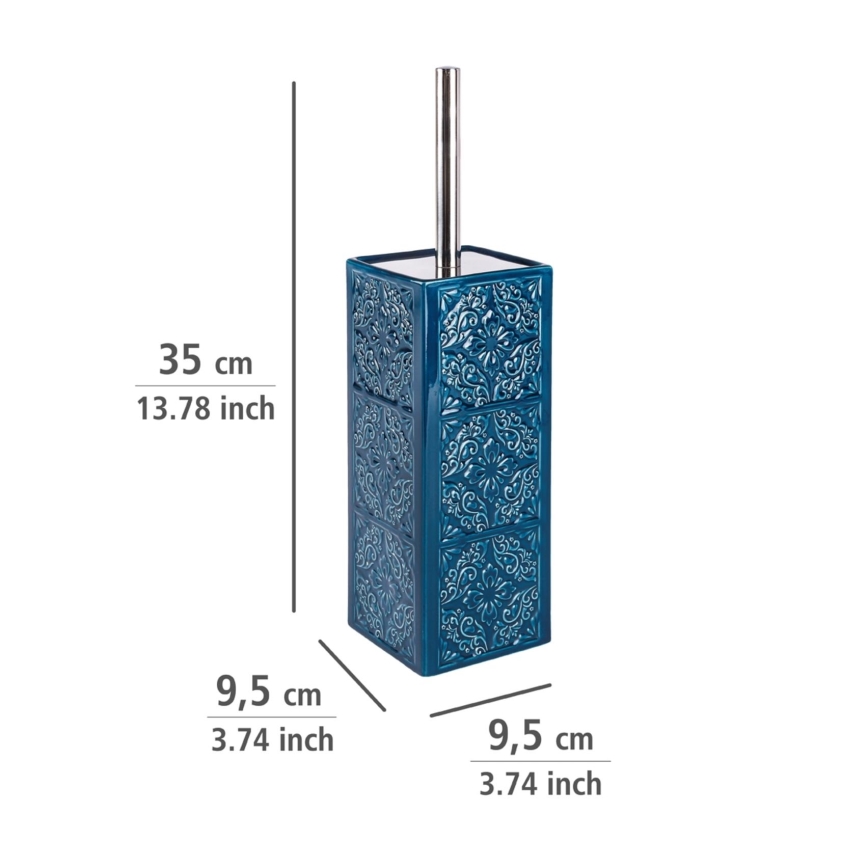 WENKO 22654100 - Cepillo para inodoro CÓRDOBA 9,5 x 35 cm, azul