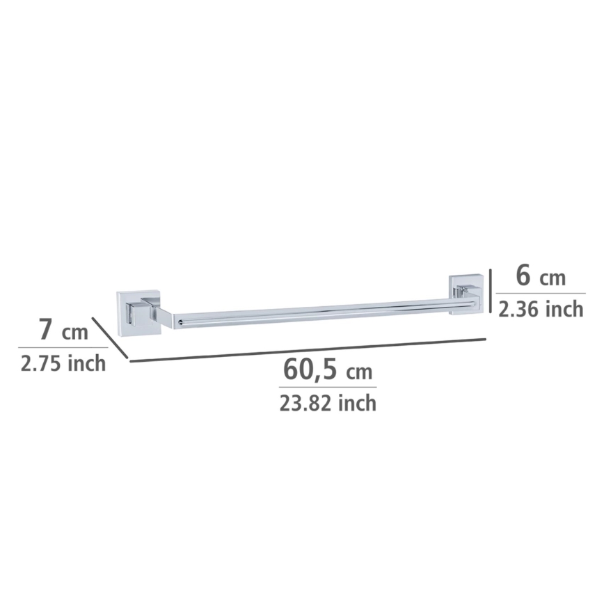 WENKO 22684100-Soporte para toallas VACUUM-LOC QUADRO ED 60,5x6 cm plateado/cromo brillante