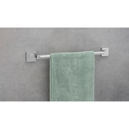 WENKO 22684100-Soporte para toallas VACUUM-LOC QUADRO ED 60,5x6 cm plateado/cromo brillante