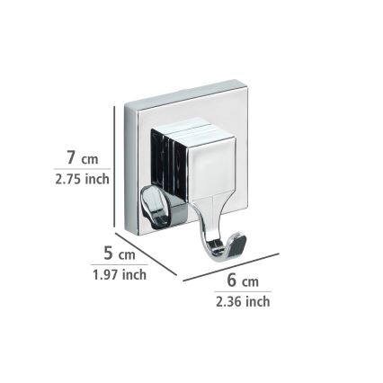 WENKO 22688100 - Gancho VACUUM-LOC QUADRO ED 6x7 cm plateado/cromo brillante