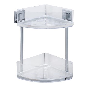 WENKO 22690100 - Estante de esquina VACUUM-LOC QUADRO ED 28 x 32,5 cm plateado/cromo brillante
