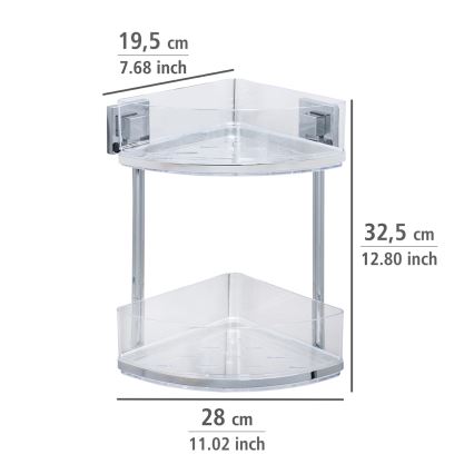 WENKO 22690100 - Estante de esquina VACUUM-LOC QUADRO ED 28 x 32,5 cm plateado/cromo brillante