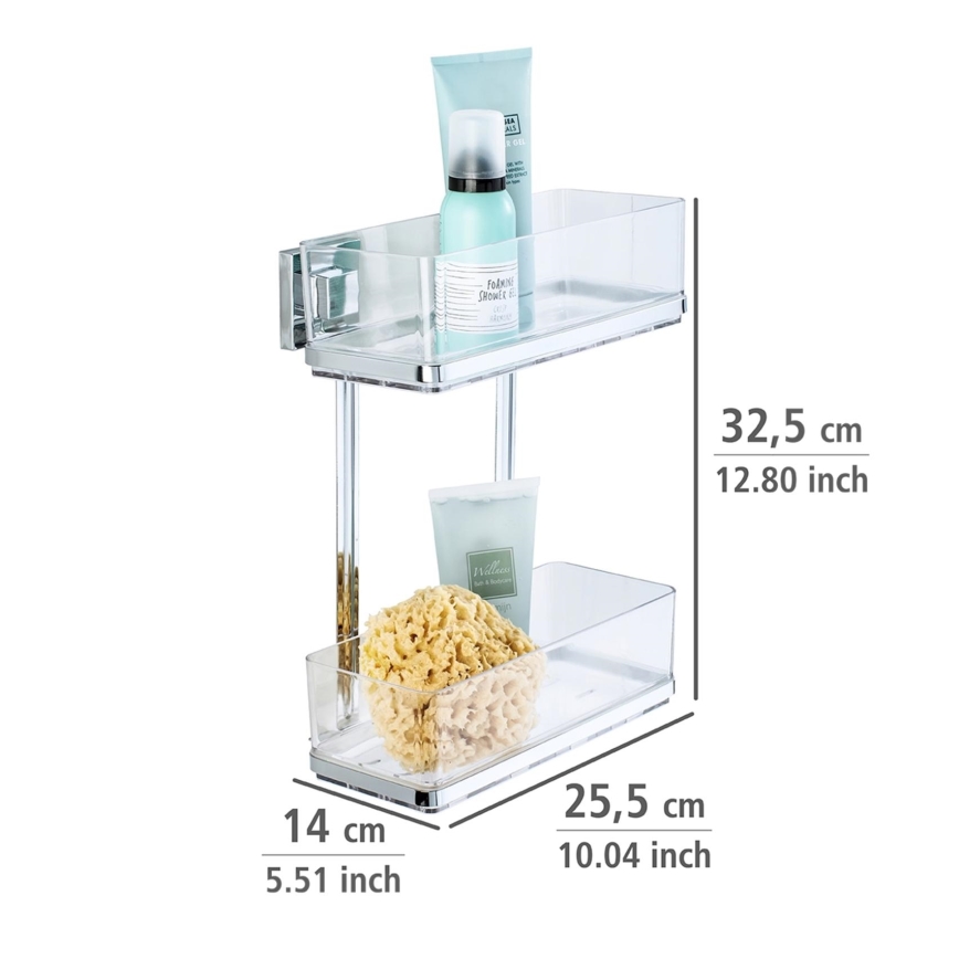 WENKO 22691100-Estante VACUUM-LOC QUADRO ED 25,5x32,5 cm plateado/cromo brillante/transparente