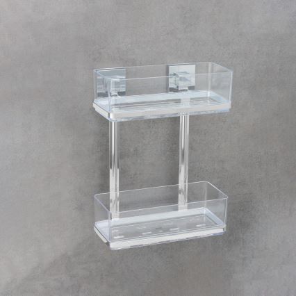 WENKO 22691100-Estante VACUUM-LOC QUADRO ED 25,5x32,5 cm plateado/cromo brillante/transparente
