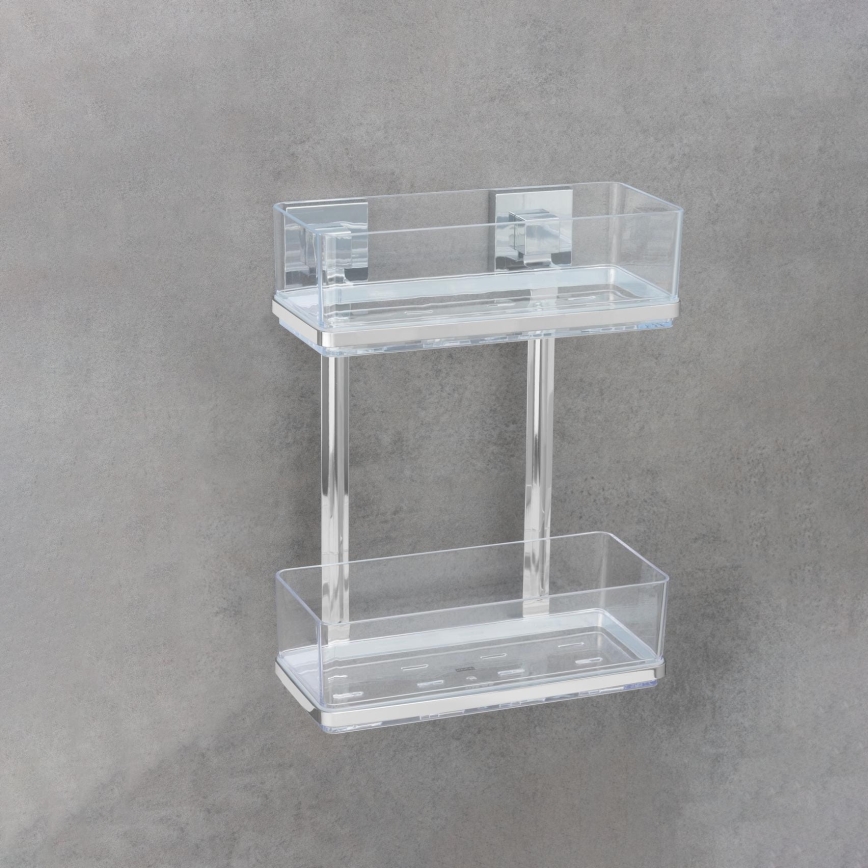 WENKO 22691100-Estante VACUUM-LOC QUADRO ED 25,5x32,5 cm plateado/cromo brillante/transparente