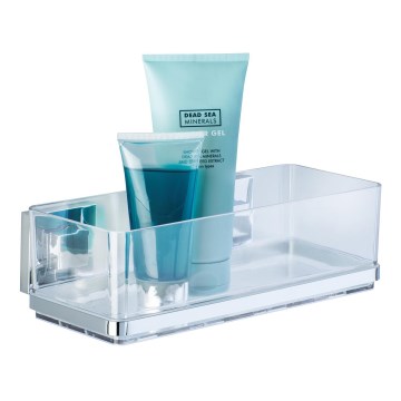 WENKO 22692100-Repisa VACUUM-LOC QUADRO ED 25,5x14 cm plateada/transparente
