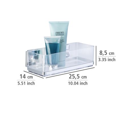WENKO 22692100-Repisa VACUUM-LOC QUADRO ED 25,5x14 cm plateada/transparente
