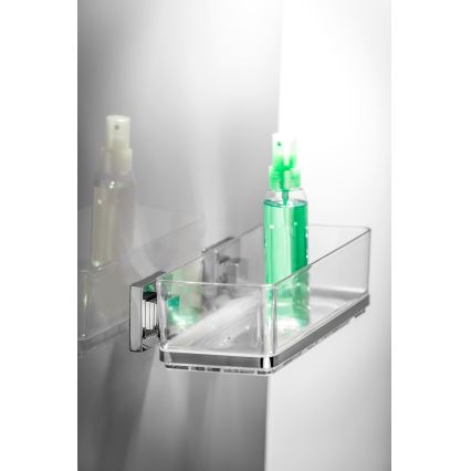 WENKO 22692100-Repisa VACUUM-LOC QUADRO ED 25,5x14 cm plateada/transparente