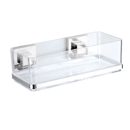 WENKO 22692100-Repisa VACUUM-LOC QUADRO ED 25,5x14 cm plateada/transparente