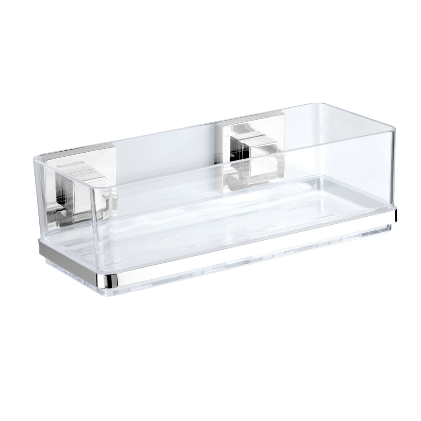 WENKO 22692100-Repisa VACUUM-LOC QUADRO ED 25,5x14 cm plateada/transparente