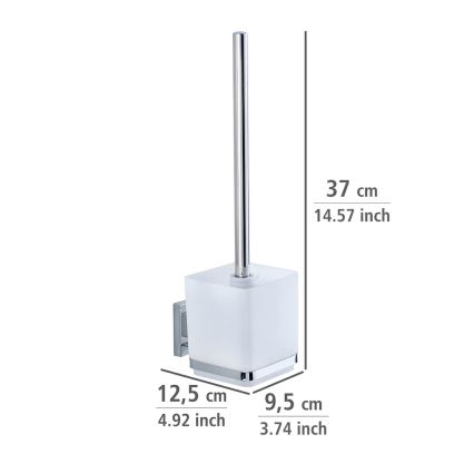 WENKO 22695100-WC cepillo de inodoro VACUUM-LOC QUADRO ED 9,5x37 cm plateado/cromo brillante/transparente