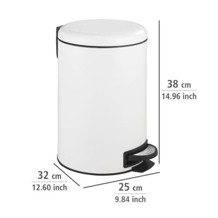 WENKO 22707100 - Cubo de basura LEMAN 25x38 cm blanco/negro