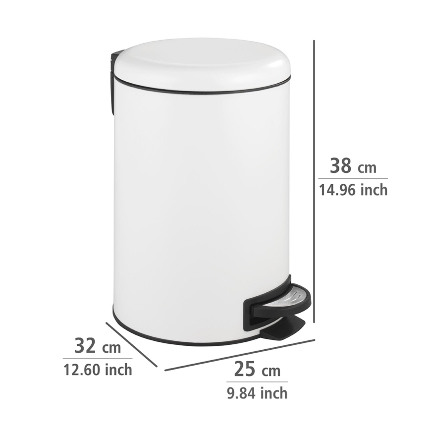 WENKO 22707100 - Cubo de basura LEMAN 25x38 cm blanco/negro