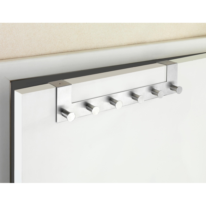 WENKO 22804100-Perchero CELANO 39x11 cm acero inoxidable/plateado