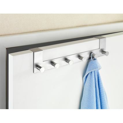 WENKO 22804100-Perchero CELANO 39x11 cm acero inoxidable/plateado