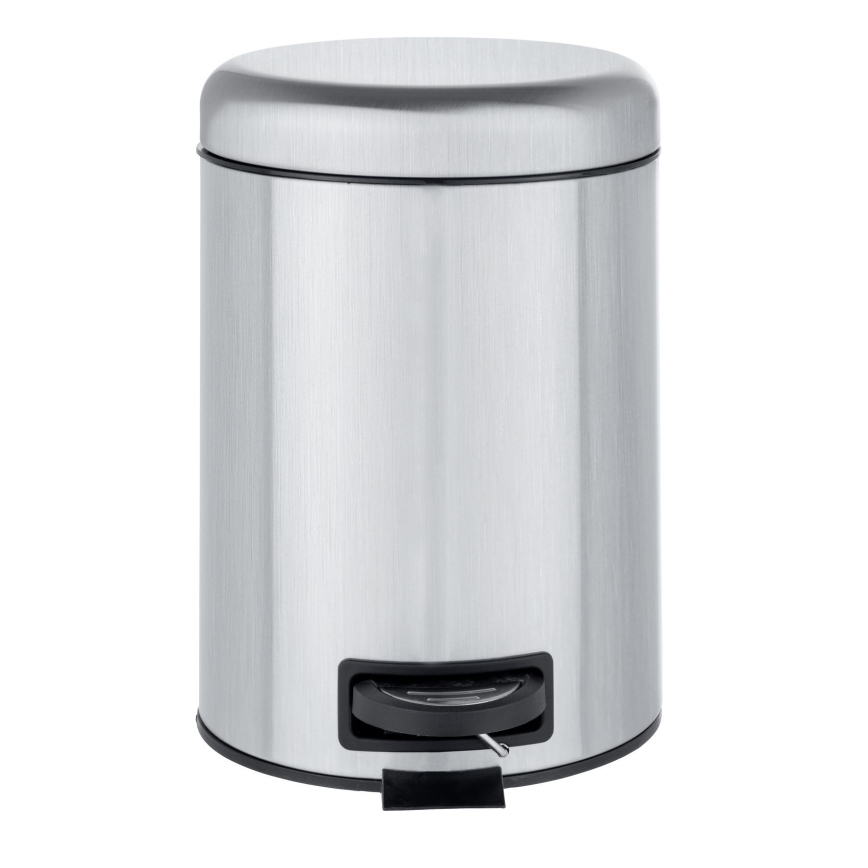 WENKO 22829100 - Papelera LEMAN 17x25 cm acero inoxidable/satinado/negro