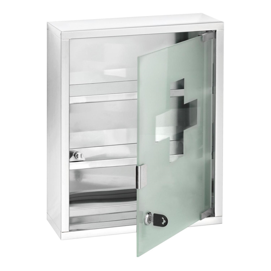 WENKO 22924100 - Botiquín 30x40 cm acero inoxidable/plateado